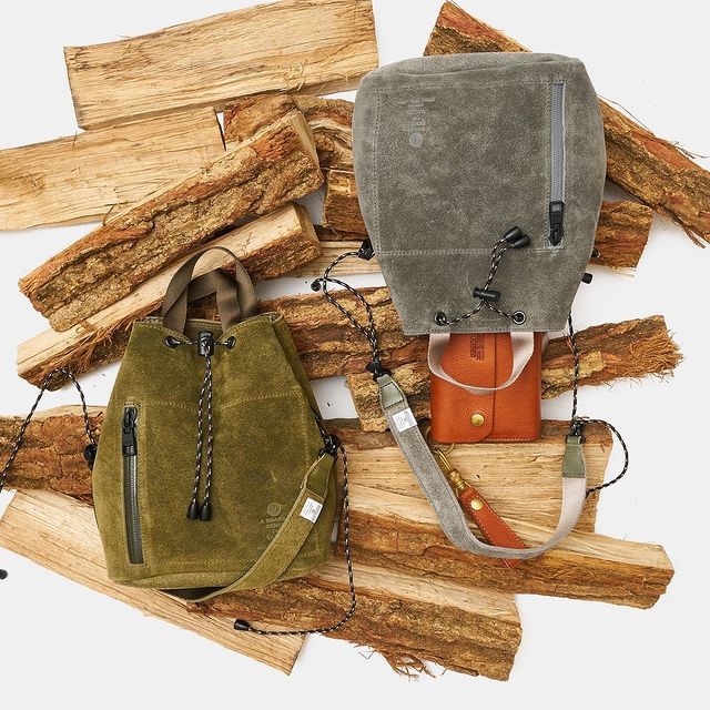 AS2OV SUEDE DRAWSTRING BAG