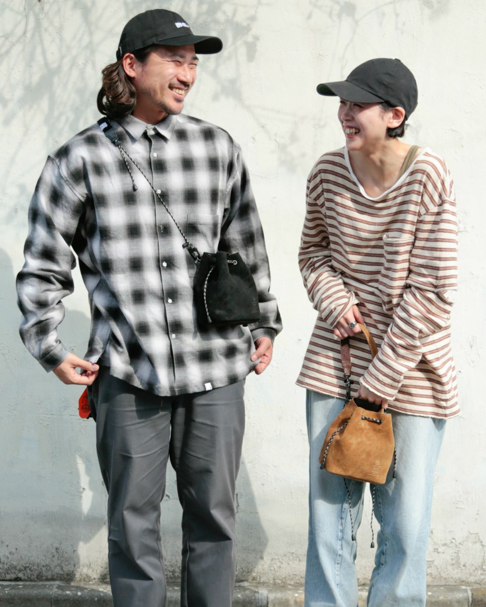 AS2OV SUEDE DRAWSTRING BAG