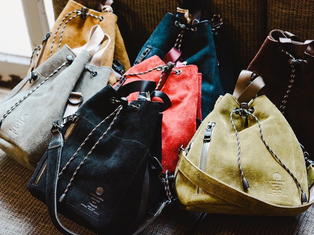 AS2OV WATER PROOF SUEDE DRAWSTRING BAG