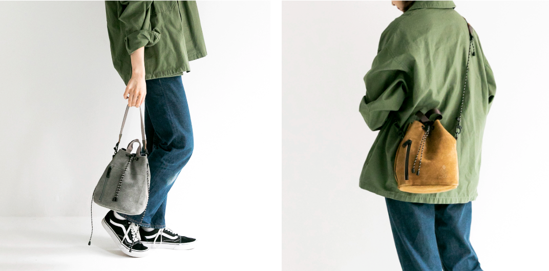 AS2OV WATER PROOF SUEDE DRAWSTRING BAG