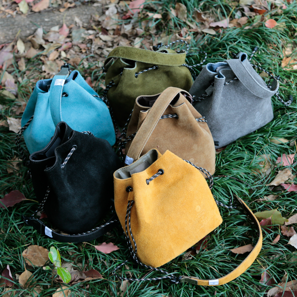 AS2OV SUEDE DRAWSTRING BAG