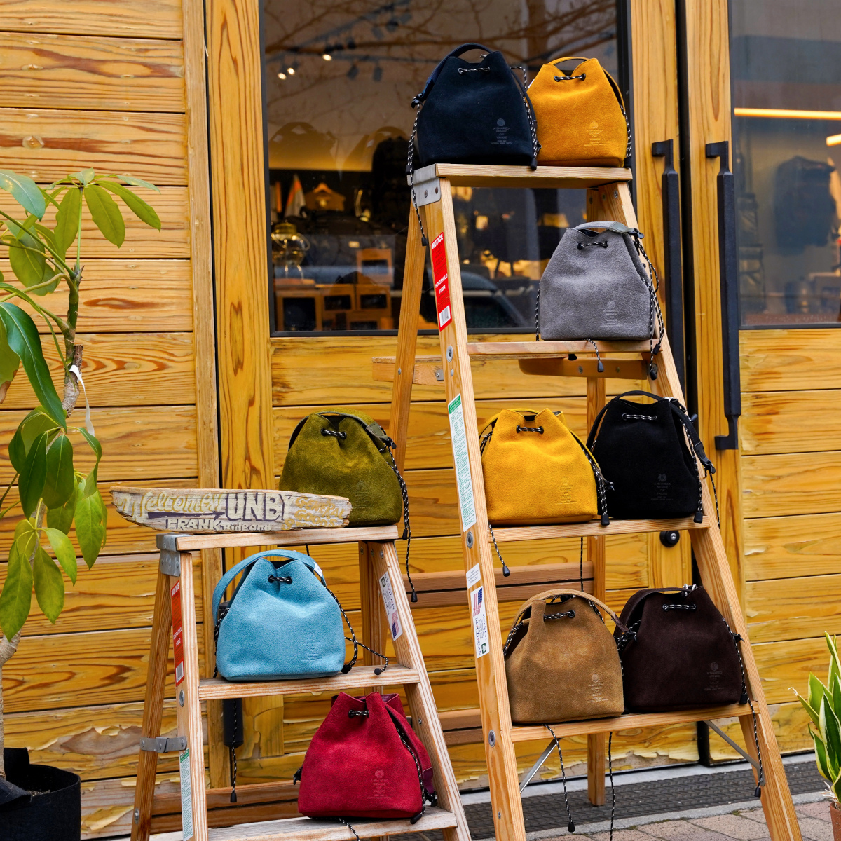 AS2OV SUEDE DRAWSTRING BAG