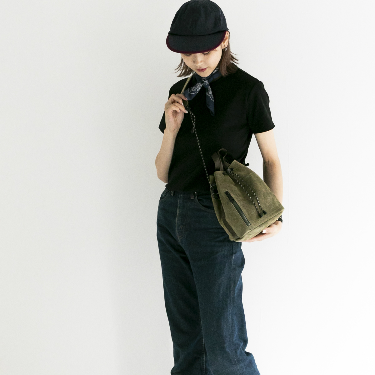 AS2OV SUEDE DRAWSTRING BAG