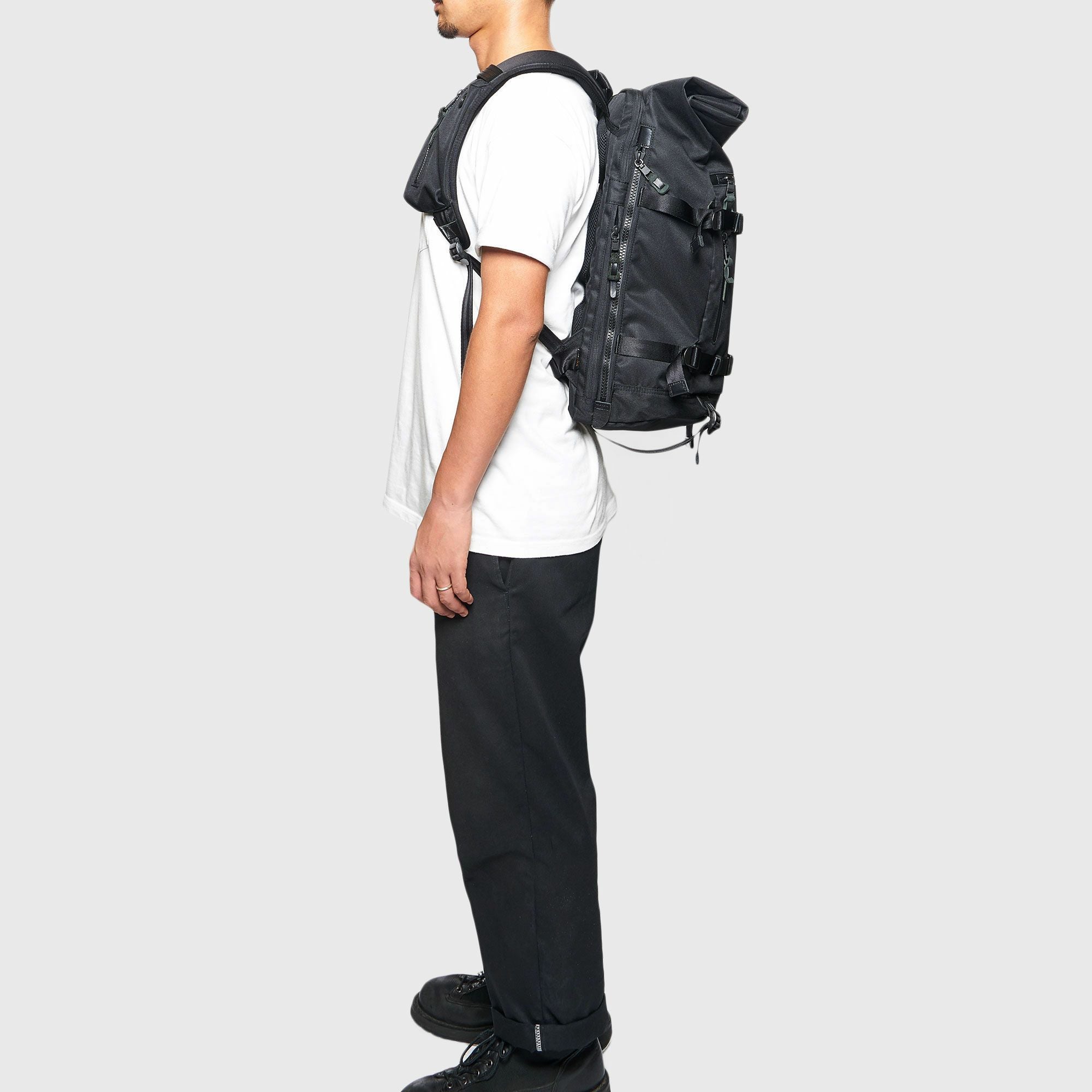 AS2OV (アッソブ) CORDURA DOBBY 305D ROLL BACK PACK BLACK / バック