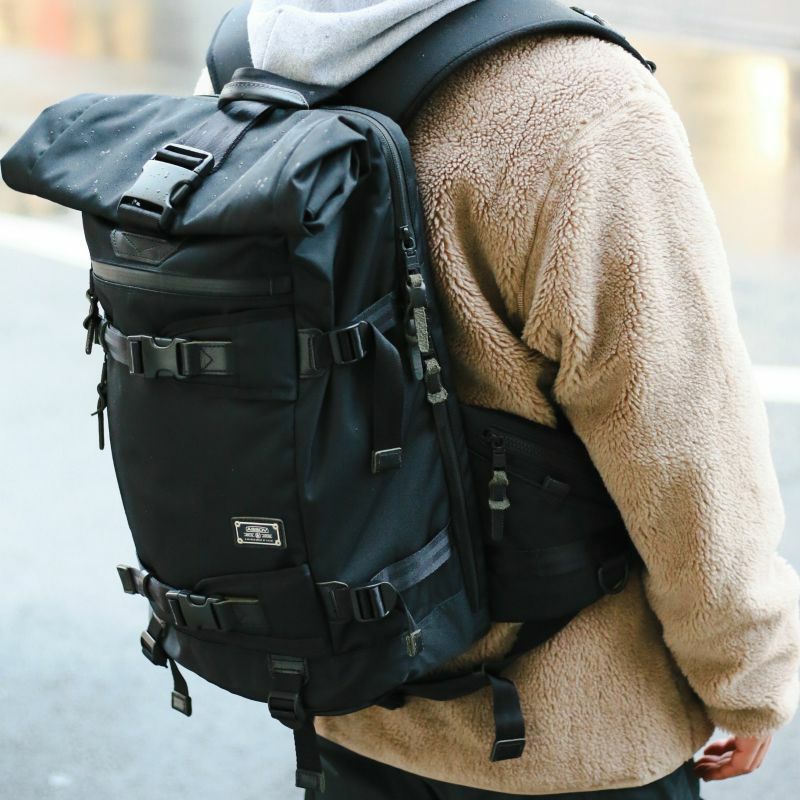 【極美品】AS2OV アッソブ CORDURA DOBBY AS2OV (アッソブ) CORDURA DOBBY 305D ROUND ZIP BACK PACK BLACK