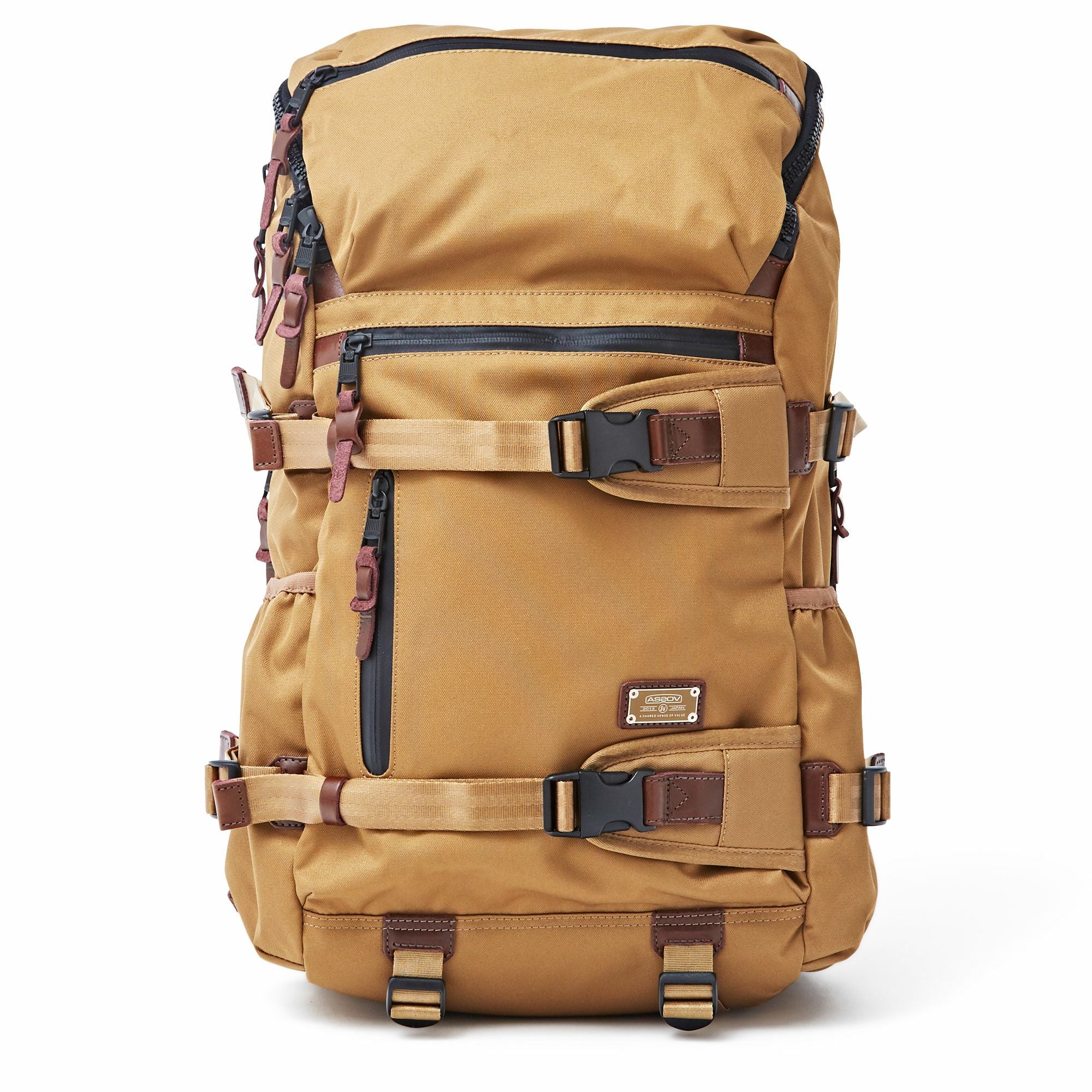AS2OV (アッソブ) CORDURA DOBBY 305D ROUND ZIP BACK PACK KHAKI