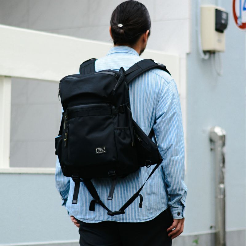 AS2OV (アッソブ) CORDURA DOBBY 305D ROUND ZIP BACK PACK BLACK S