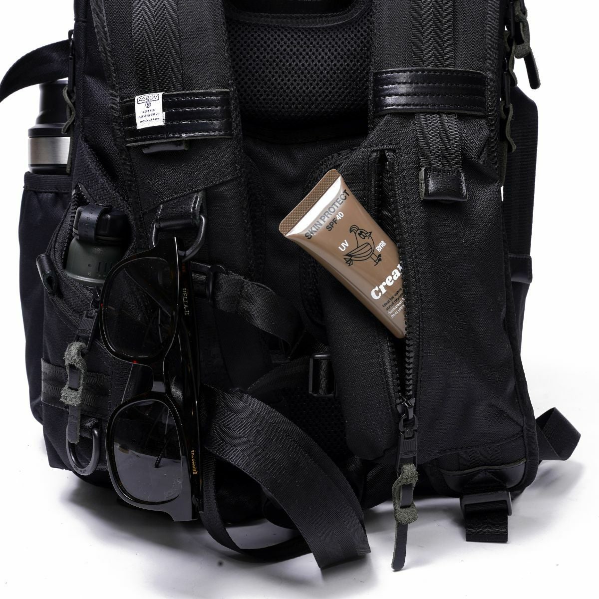 AS2OV (アッソブ) CORDURA DOBBY 305D ROUND ZIP BACK PACK BLACK S