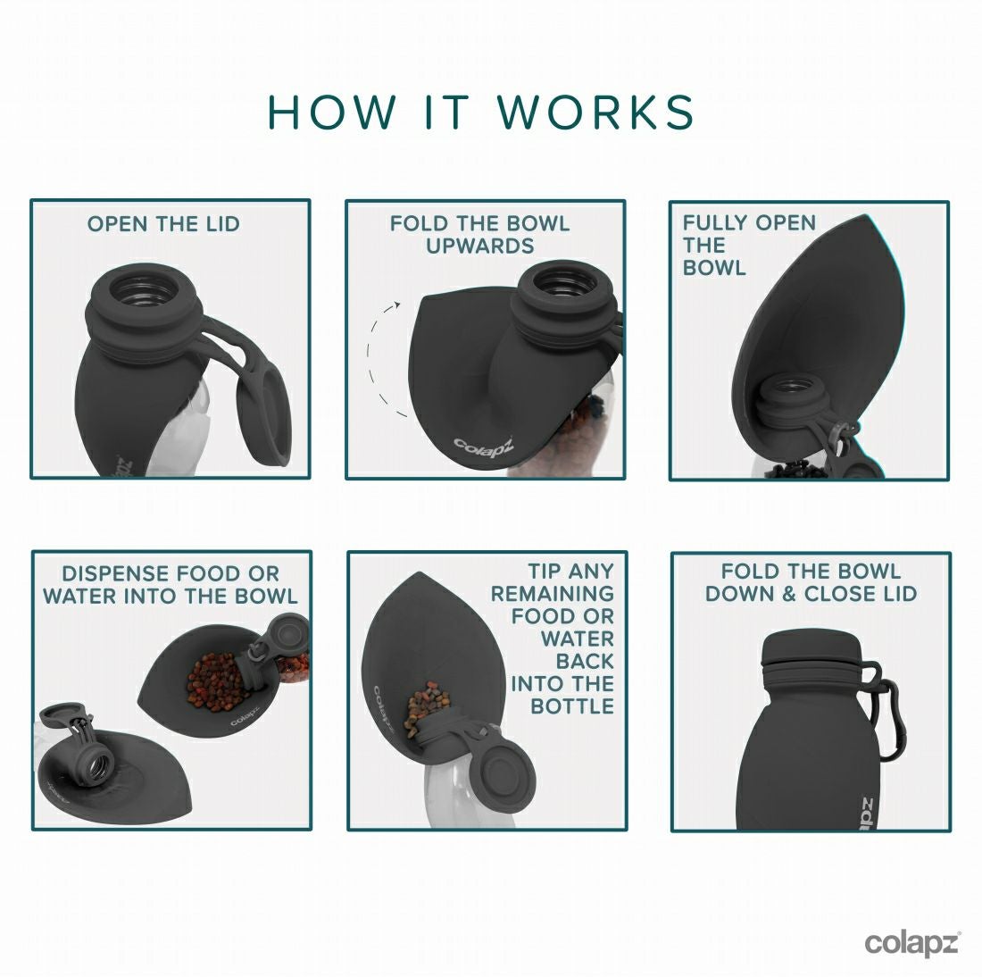 COLAPZ コラプズ Portable Dog Water Bottle & Poop Bag Holder