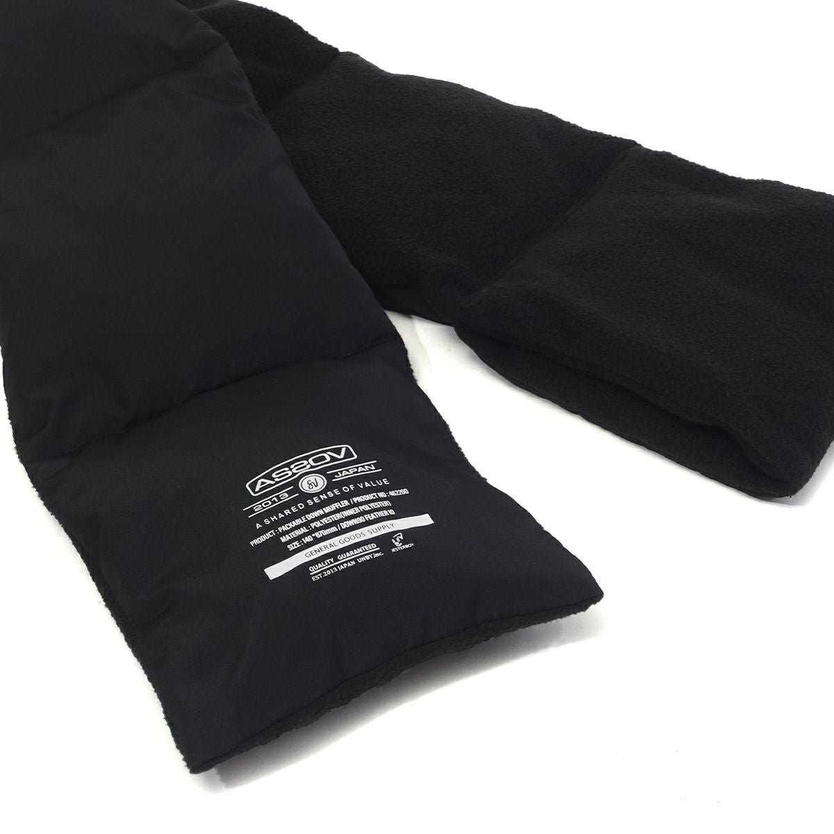 AS2OV アッソブ FLC DOWN MUFFLER フリース ダウン マフラー | バッグ
