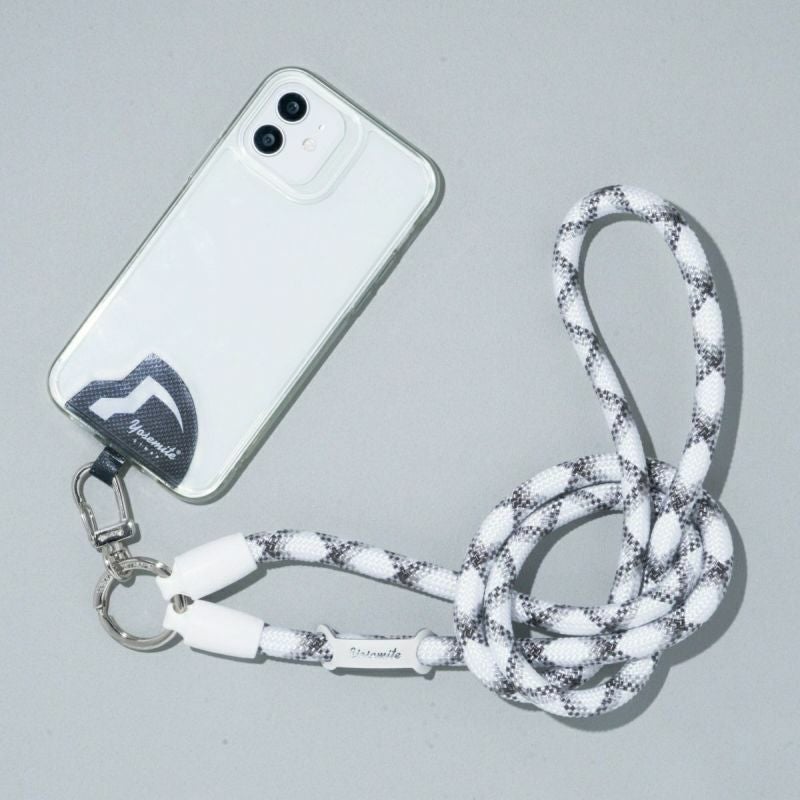 White cotton ball strap 携帯ストラップ　yoep YOSEMITE ヨセミテ MOBILE STRAP COOKIE CREAM モバイルストラップ