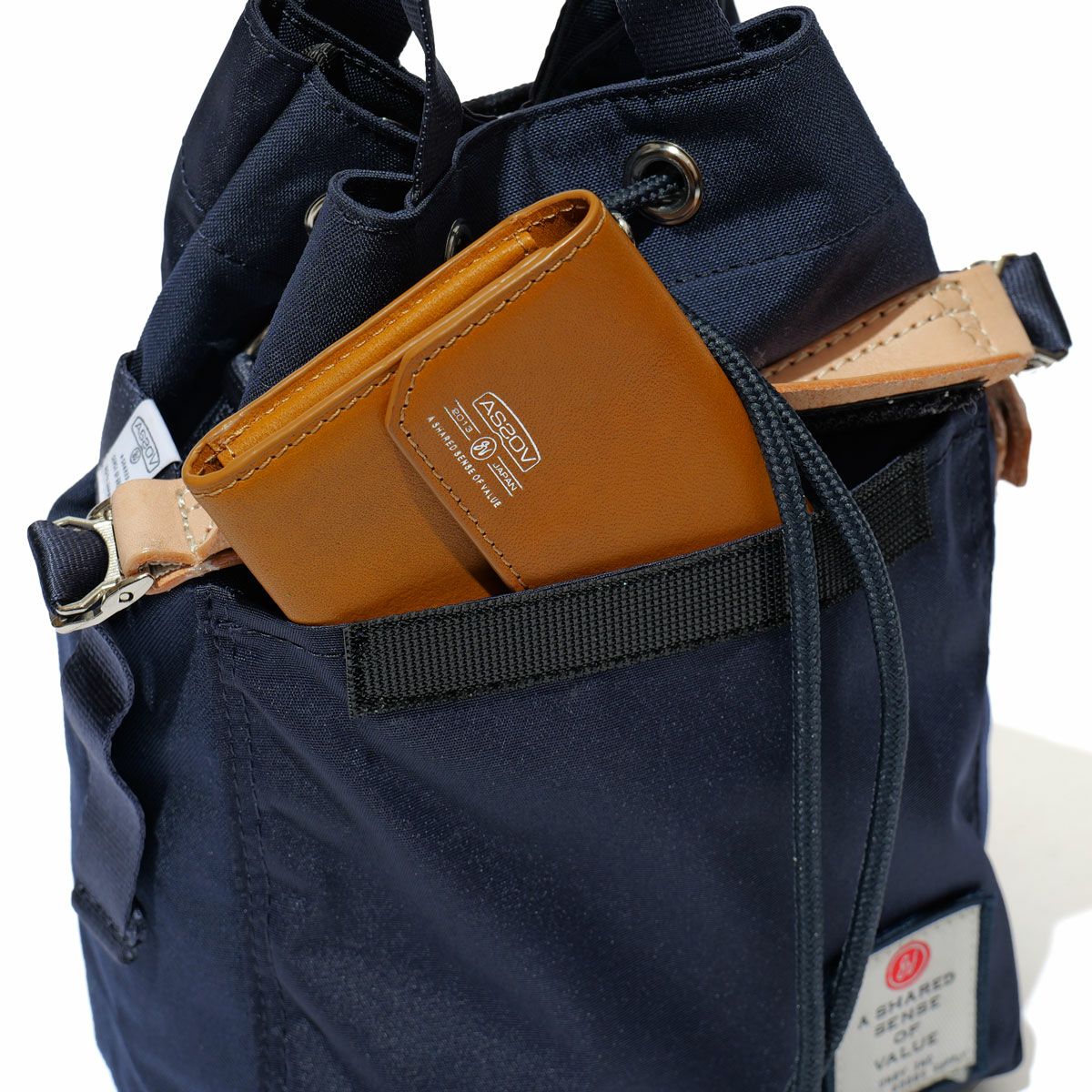 AS2OV (アッソブ) HIGHDENSITY DRAW STRING BAG / 巾着ショルダー