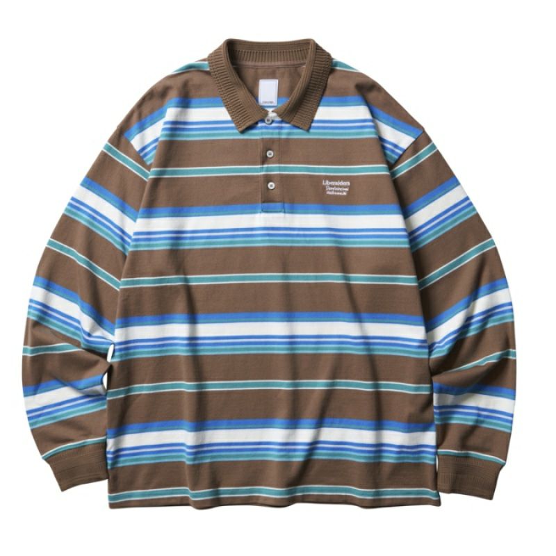 Liberaiders リベレイダース　ストライプ　ポロシャツ Liberaiders リベレイダース MULTI STRIPE L/S POLO SHIRT ストライプ