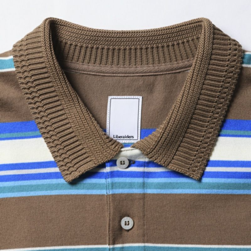 Liberaiders リベレイダース MULTI STRIPE L/S POLO SHIRT ストライプ