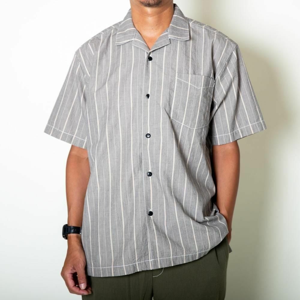 TURN ME ON | ストライプオープンカラーシャツ