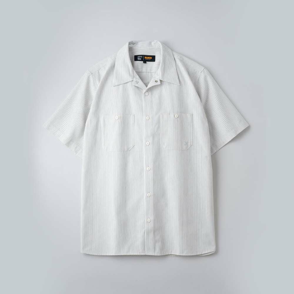 BLUCO ブルコ STANDARD STRIPE WORK SHIRT S/Sスタンダードストライプ