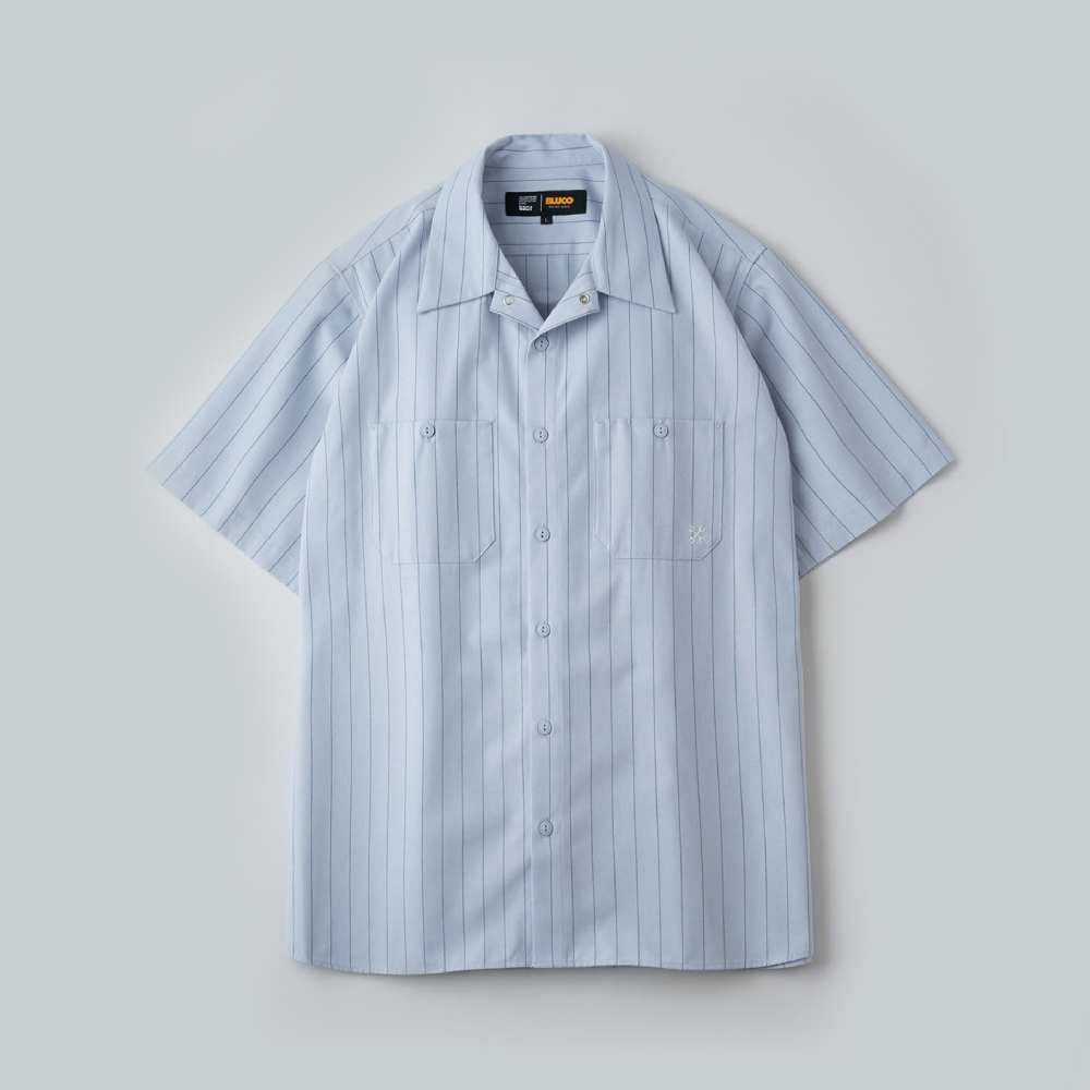 BLUCO ブルコ STANDARD STRIPE WORK SHIRT S/Sスタンダードストライプ