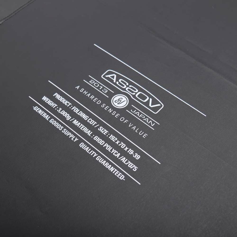 AS2OV アッソブ NYLON POLYCARBONATE COT - BLACK コット | アウトドア