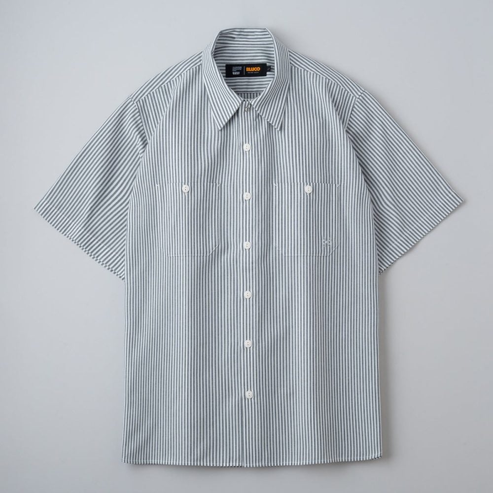 knosis ストライプワークシャツ BLUCO ブルコ スタンダードワークシャツ S/S -Stripe- ストライプ